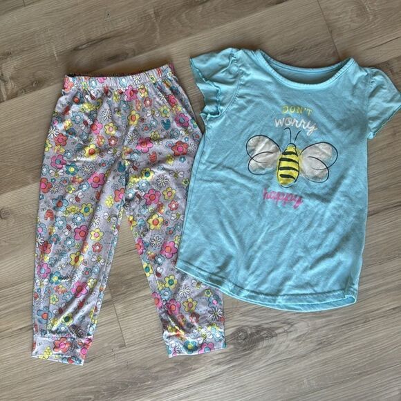 ‘bee happy’ Pajama Set Girls Size 8 - Picture 2 of 5